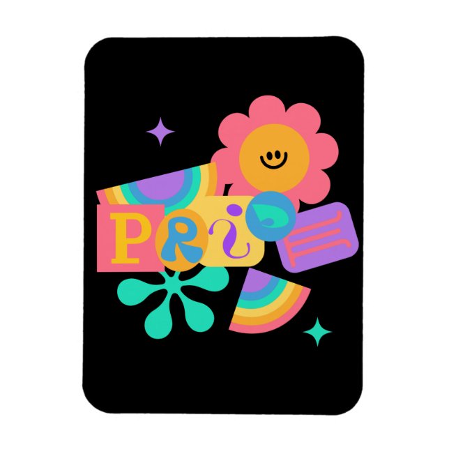 Íman LGBT+orgulho. Ama arco-íris. Amor de girassol. (Vertical)