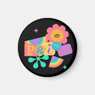 Íman LGBT+orgulho. Ama arco-íris. Amor de girassol.