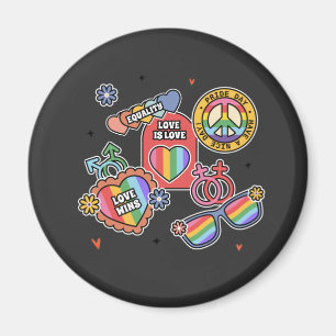 Íman LGBT+orgulho. Amor é amor, igualdade, Dia do Orgul