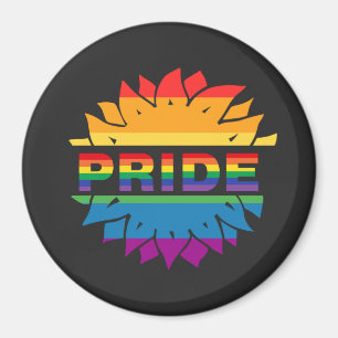 Íman LGBT+Orgulho amor. Flor arco-íris Magnet
