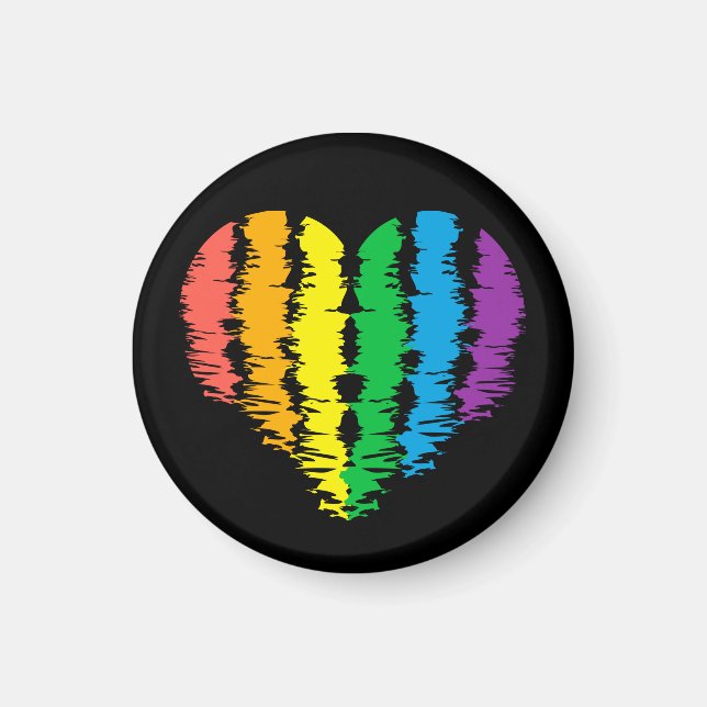 Íman LGBT+orgulho. Arco-íris do coração. (Frente)