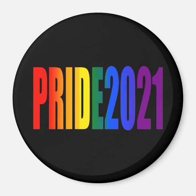 Íman LGBT Orgulho gay 2021 Sinalizador arco-íris LGBT (Frente)