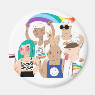 Íman LGBT+Orgulho. GAY amor. Bandeira do arco-íris.