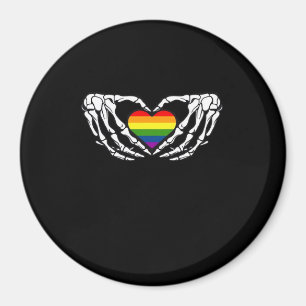 Íman Lgbt Pride Skeleton Halloween Gótico Heart Classic