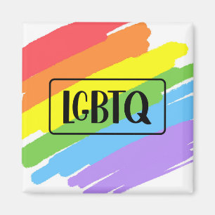 Íman LGBTQ Brushstrokes Arco-Íris