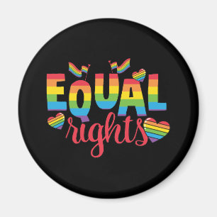 Íman LGBTQ - Direitos iguais - Cores arco-íris