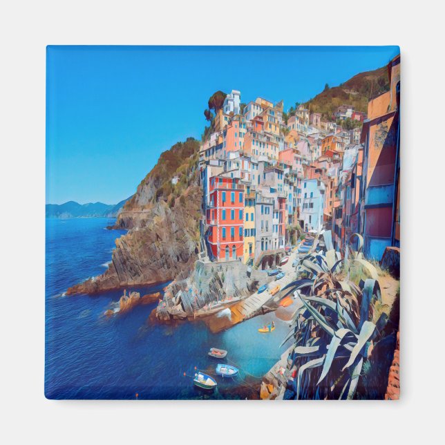 Íman LGR035 RIOMAGGIORE, Cinque Terre, Itália, Fridge (Frente)