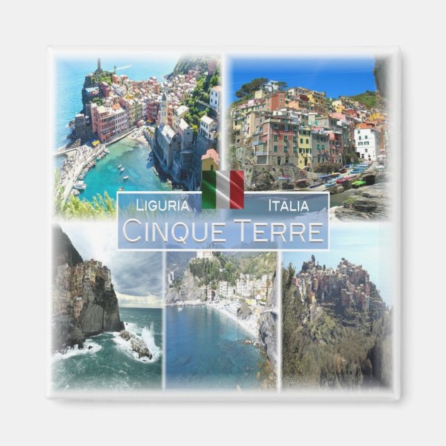 Íman LGR040 CINQUE TERRE, Mosaico, Itália, geladeira (Frente)