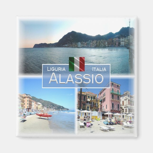 Íman LGR054 ALASSIO - Mosaico - Ligúria - Itália - Fech (Frente)