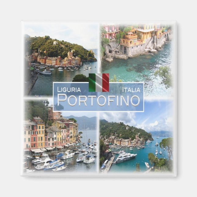 Íman LGR062, PORTOFINO, Mosaico, Itália, frigorífico (Frente)