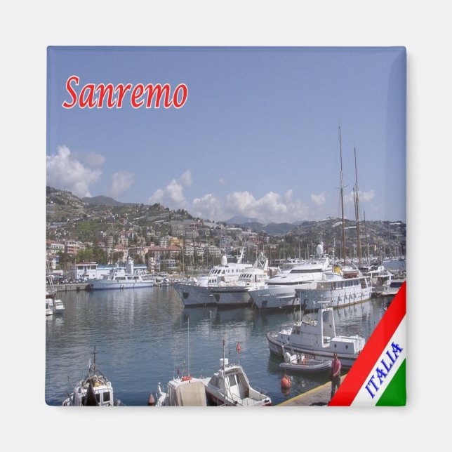 Íman LGR081 SANREMO - Port - Liguria - Itália - Frigorí (Frente)