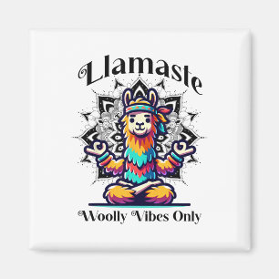 Íman Lhama Colorida Meditando Para Amantes de Yoga
