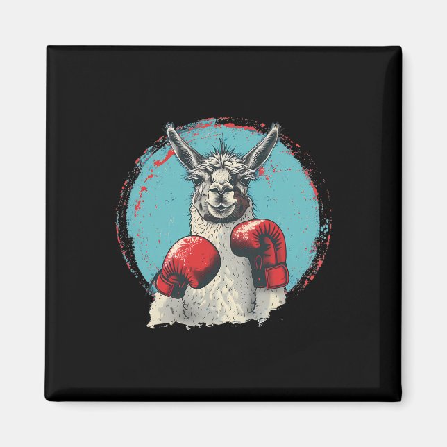 Íman Lhama de Boxe Com Luvas de Boxe Kickboxing Funny B (Frente)