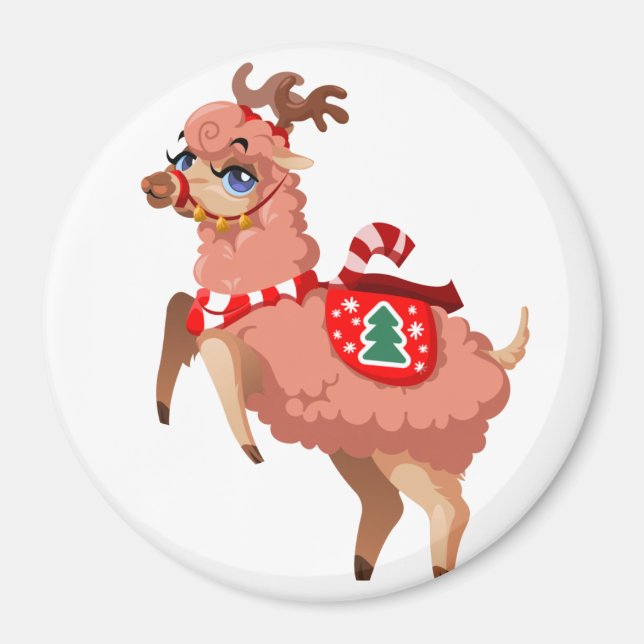 Íman lhama no Natal     Ímã (Frente)