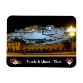 Íman Lhasa à noite - Palácio de Potala, Tibete/vintage
