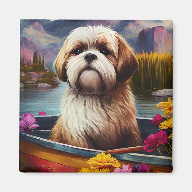 Íman Lhasa Apso em uma Canoa: Uma Aventura Cênica (Frente)