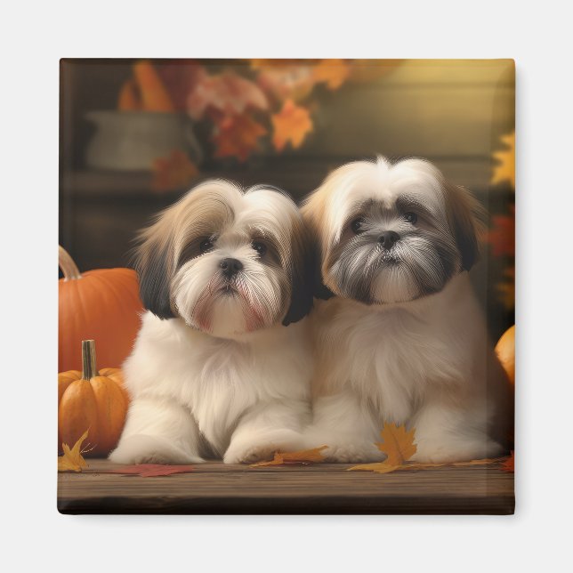 Íman Lhasa Apso Puppy Autumn Delight Pumpkin (Frente)