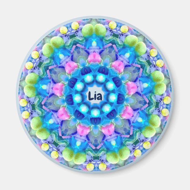Íman LIA ~ Padrão Páscoa Personalizado Fractal ~ (Frente)