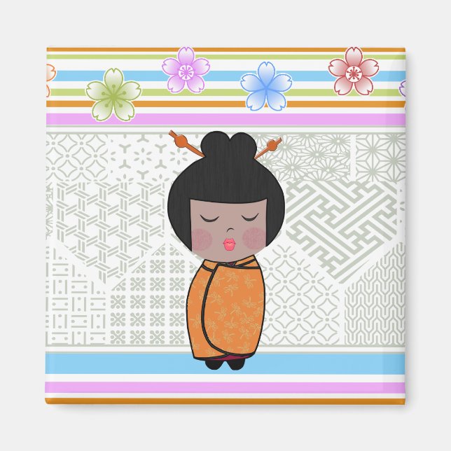 Íman libélulas kokeshi (Frente)