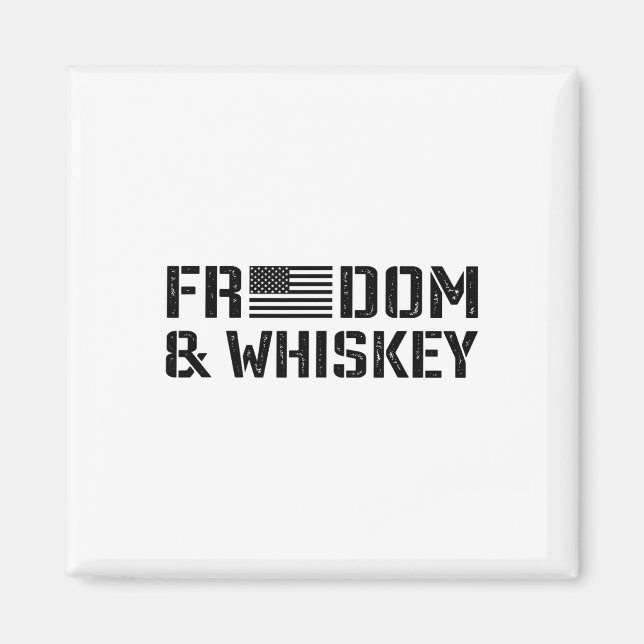 Íman Liberdade E Whisky - 4 De Julho Bandeira Dos EUA E (Frente)