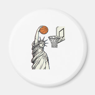 Íman Liberty Basquete Enterrada Desenho de Gravura Vint
