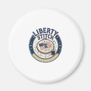 Íman Liberty Stitch Patriótico Bordado Patriótico Neces