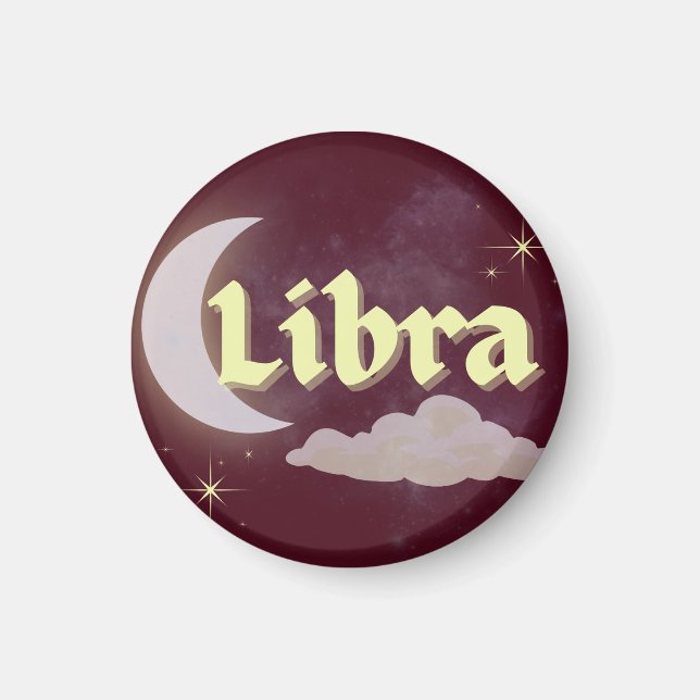Íman Libra Celestial Estrelas da Nuvem da Lua Estrelas  (Frente)