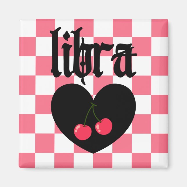 Íman Libra Gothic - Design de cerejas controladas por e (Frente)