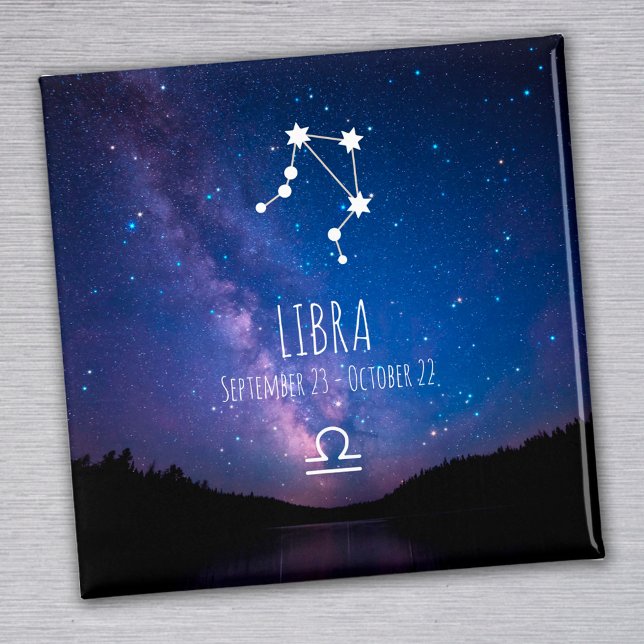 Íman Libra | Magnet de constelação Zodiaca Personalizad (Criador carregado)