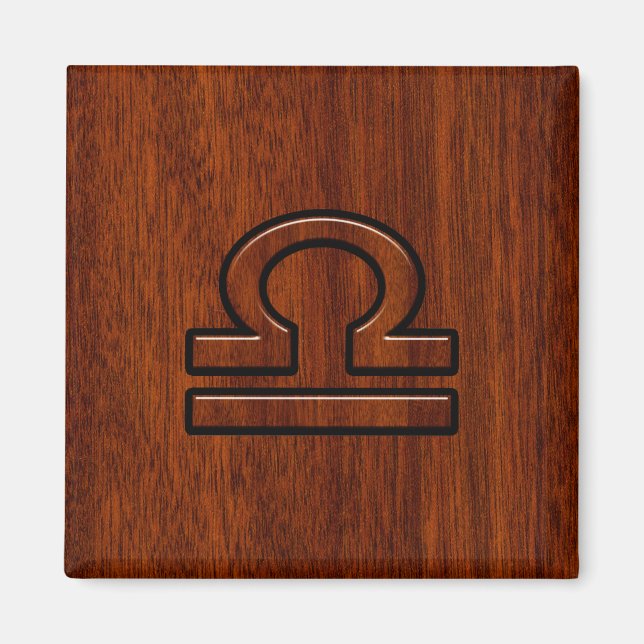 Íman Libra Zodiac Símbolo de Mahogany (Frente)