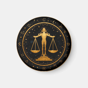 Íman Libra Zodíaco Balança de Ouro