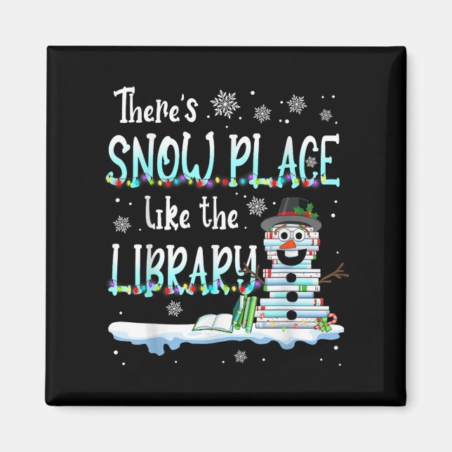 Íman Librarian There's Snow Place Like The Library Chri (Frente)