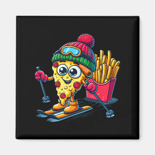 Íman Liçao de esqui pizza batata frita esqui amante de