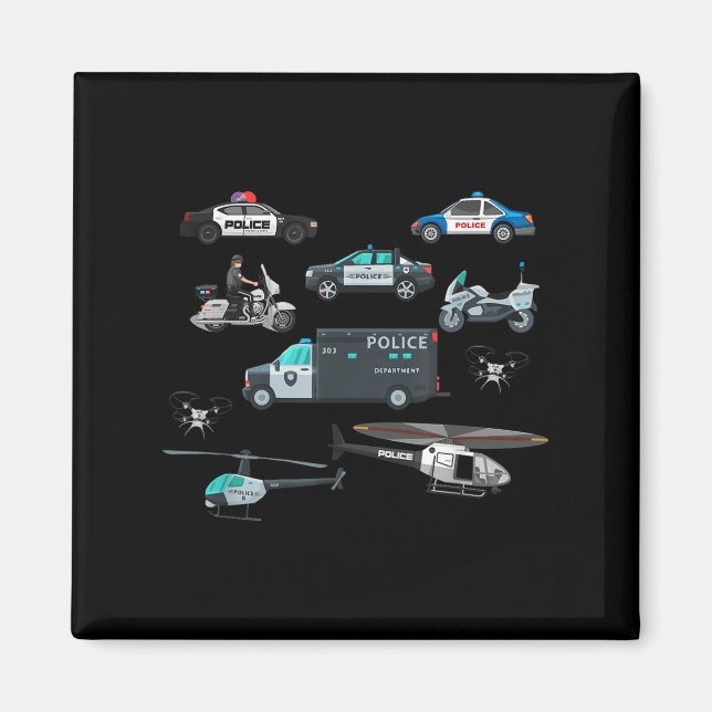 Íman Lice Vehicles Cop Helicopter Toddlers Kids Women M (Frente)