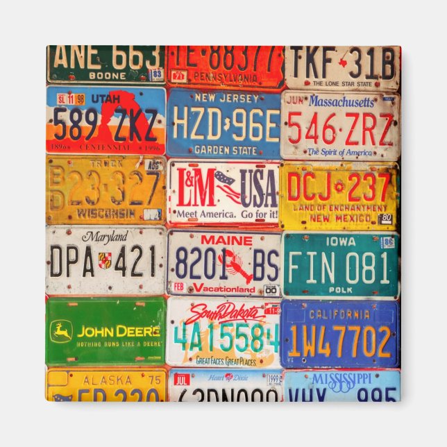 Íman Licença dos Estados Unidos Plates Art America (Frente)