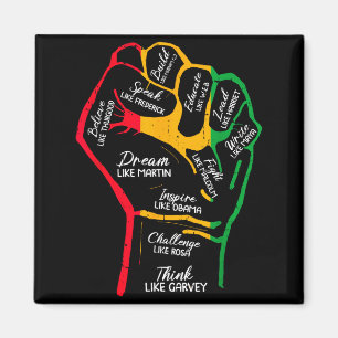 Íman Líderes Negros Inspiradores Punho Poderoso Mão Mês