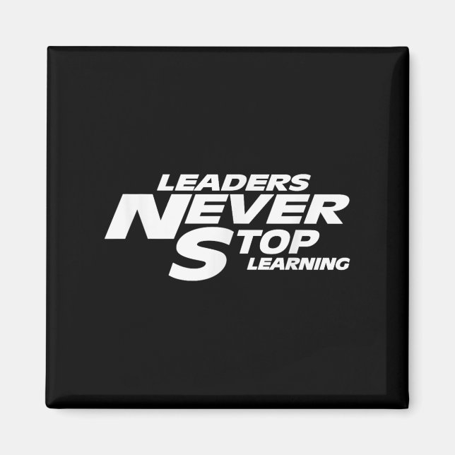 Íman Líderes Nunca Param de Aprender Cotação Motivacion (Frente)
