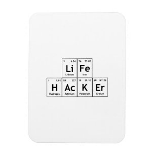 Íman LiFe HAcKEr Elementos de Química Palavra de Mesa 