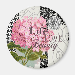 Íman Life Love Beauty Flor Pink Collage