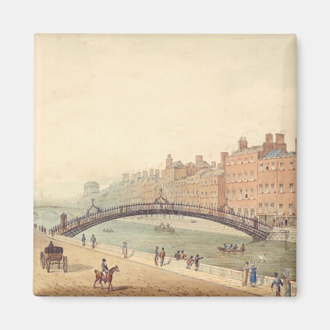 Íman Liffey Bridge em Dublin por Samuel Frederick Broca (Frente)