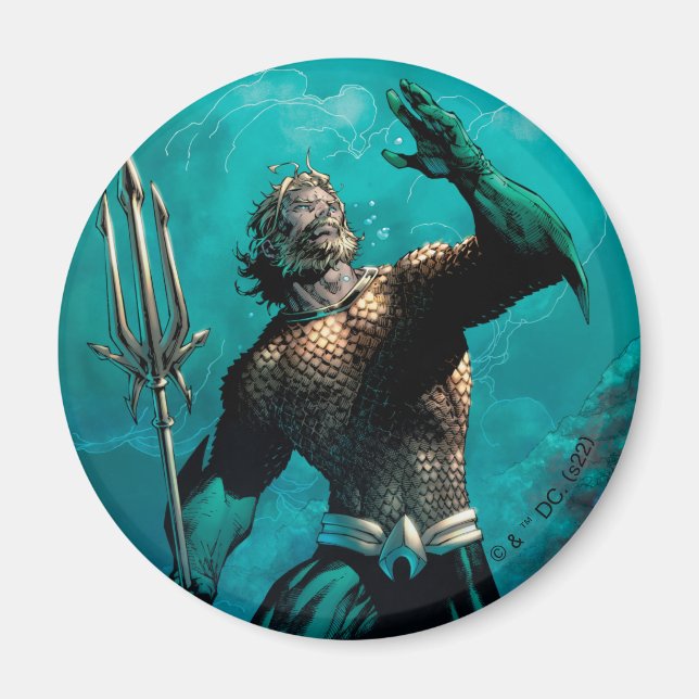 Íman Liga da Justiça nº 10 Aquaman Afogou Variante da T (Frente)
