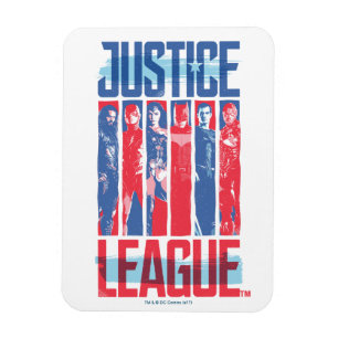 Íman Liga da Justiça Pop de Arte Azul e Vermelho