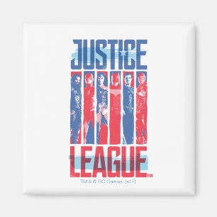 Íman Liga da Justiça Pop de Arte Azul e Vermelho