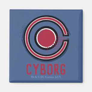 Íman Liga da Justiça Símbolo Ciborgue Pincel e Meio-T