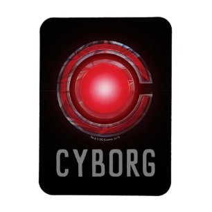 Íman Liga da Justiça   Símbolo Cyborg brilhante