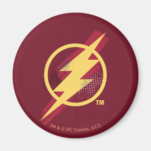 Íman Liga da Justiça Símbolo Flash Pincel e Meio-Ton