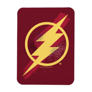 Íman Liga da Justiça   Símbolo Flash Pincel e Meio-Tons