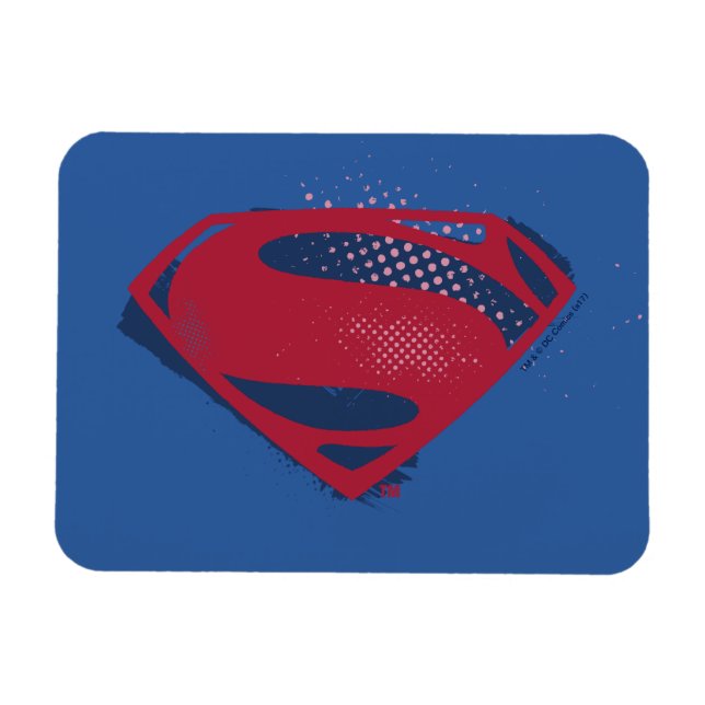 Íman Liga da Justiça | Símbolo Superman Pincel e Meio-T (Horizontal)