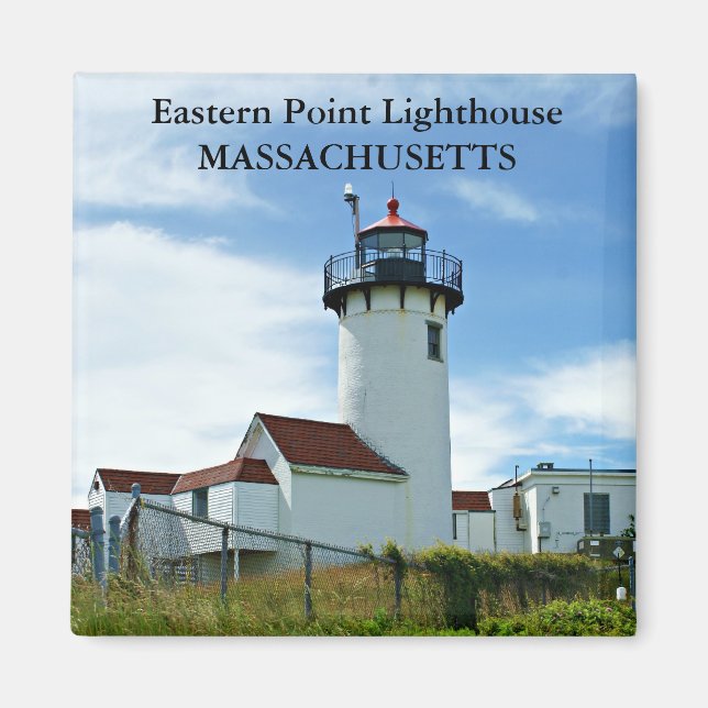 Íman Lighthouse de East Point, Massachusetts Magnet (Frente)