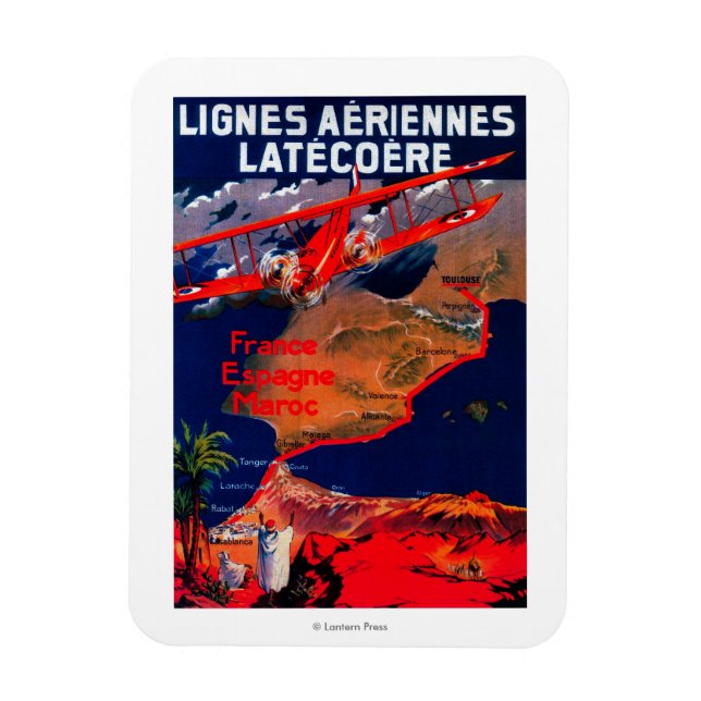 Íman Lignes Aeriennes Latecoere Poster vintage (Vertical)